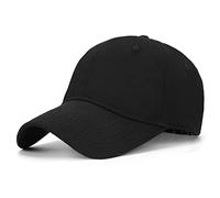 Hotme Oversize XXL Baseball Cap for Men Women, Extra Large Baseball Hat for Big Heads 23.6""-25.6"", Adjustable Soft Crown Dad Cap, A - Cotton Black, XXL/3XL