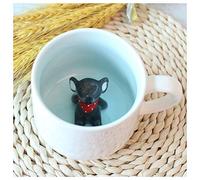 Hotmiss Elephant Pattern Ceramic Cup with Hidden 3D Animal Inside, 12 OZ | Cute Cartoon Handmade | Coffee Milk Tea Lovers
