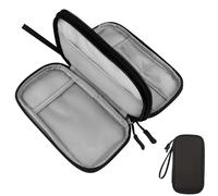 HOTMNTY Electronics Accessories Organizer Bag, Portable Electronic Pouch, Carry Travel Gadget Bag, Travel Digital Accessories Storage Case for Cable, Power Bank, USB Drive, Black, 19.5 x 11 x 5.5 cm