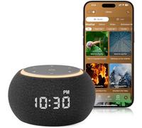 Hotmoon Alarm Clock with Sound Machine, Luna Pro Dual-Stage Alarm, 507 Sounds for Sleep, Smart Light & Timer, Pink Green Brown White Noise Machine for Sleeping Adult Office Privacy Gift, Plug in
