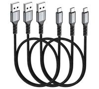 HOTNOW Short Micro USB Cable 0.5m 3Pack,50cm micro USB to USB cable for Kindle Fire, Galaxy S7 S6,A10, Edge S5,Note 5,PS4,Huawei Y9, Y8, Y6,Xperia Z5, Z3, Paperwhite,Oasis Tablet, Moto E6