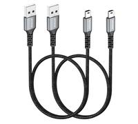 HOTNOW Short Mini USB Cable 0.5m 2 Pack, USB2.0 Type A to Mini USB High Speed Data Sync Charging Cable Compatible with PS3 Controller, GoPro Hero, MP3/4Player, Dash Cam, PDA, Camera,