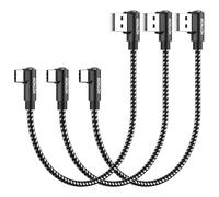 HOTNOW Short USB C Cable Right Angle 30cm 3 Pack, 0.3M Portable USB-C Charger Nylon Braided Fast Charging Cable for Samsung Galaxy S10 S9 S8 Plus Note 9 8, Power Bank and Other Type C Devices