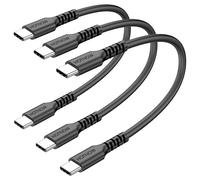 HOTNOW Short USB C to C Cable 15cm 3 Pieces, 0.15m USB C Charger Cable for iPhone 16 15, Galaxy S25 S20 S9, Air 2020, iPad Pro, Power Bank and Other Type c Devices