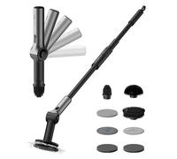 HOTO Flexi™ Electric Spin Scrubber, Bathroom Cleaner With Adjustable Angle | Extendable Handle, Smart Display, IPX7 Waterproof, Scrubber with 8 Replaceable Brush Heads, for Bathroom, Tile, Bathtub
