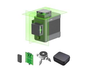 HOTO Laser Level 3 x 360° Self Leveling, Three-Plane Leveling & Alignment, 12 Green Cross Lines, Manual & Pulse Mode, IP54 Waterproof, USB-C Charging, Ideal for Picture Hanging/Construction/Indoor