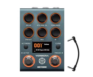 Hotone Verbera Convolution Reverb Pedal - Dual Engine Stereo Reverb with 120 IRs, XR Algorithm, MIDI & USB, Studio-Grade Effects for Guitar, Synths, and FX Loops(Incl 1PCS TRS cable by VOLKTONE)