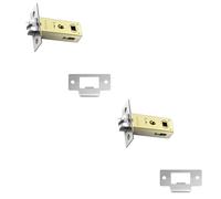 Hotooldo 2 Pcs 50mm Forked Mortice Latch, Stainless Steel Door Latch,Mute Door Sprung Latch, with Stainless Steel Panel