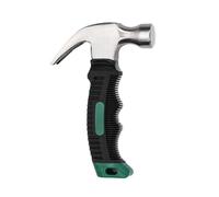 Hotooldo 8 Oz Stubby Claw Hammer Small Mini Forged Steel Straight Rip Claw Nail Hammer Small Hammers Tool for Repairing Woodworking Building (Black-Green)