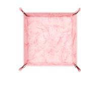 Hotooldo Dice Gaming Tray Desktop Storage Organiser Leather Catchall Tray Bedside Vanity Tray Nightstand Caddy Holder for Keys, Coin,1pcs Stone Texture Pink