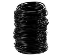 Hotop 100 Pcs 80s Black Silicone Jelly Bracelets Rainbow Glow Neon Stretchable Gel Rubber Bracelets Hair Ties 80's Party Favor for Adults Women