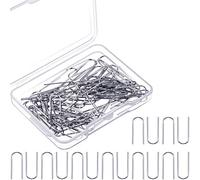 Hotop 150 Pcs High Temperature Nichrome Wire Jump Rings, 21 Gauge with Plastic Storage Box, U Hanger Hooks High Fire Wire for Hobbyists DIY Ceramic, Kiln, Pendant Ornaments, Fusing in Glass