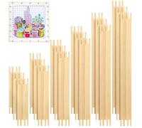 Hotop 18 Sets Stretcher Bars for Needlework 6 Sizes Wooden Canvas Stretcher Bars for Needlepoint Embroidery Stitch Frame Set Bundle with Crafts