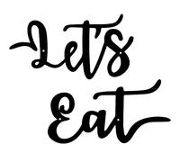 Hotop 2 Pieces Let's Eat Metal Sign, Rustic Black Cutout Eat Kitchen Decor, Kitchen Hanging Wall Plaque Farmhouse Wall Sign for Home Kitchen Dining Living Room Decoration