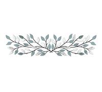 Hotop 2 Pieces Metal Tree Leaf Wall Decor Vine Olive Branch Leaf Wall Art Wrought Iron Scroll Sculptures Above the Bed, Living Room, Outdoor Decoration (Fresh Color)