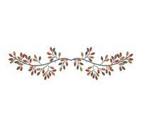 Hotop 2 Pieces Metal Tree Leaf Wall Decor Vine Olive Branch Leaf Wall Art Wrought Iron Scroll Sculptures Above the Bed, Living Room, Outdoor Decoration(Classic Style,Vintage Color)