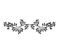 Hotop 2 Pieces Metal Tree Leaf Wall Decor Vine Olive Branch Leaf Wall Art Wrought Iron Scroll Sculptures Above the Bed, Living Room, Outdoor Decoration (Black,Classic Style)