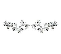 Hotop 2 Pieces Metal Tree Leaf Wall Decor Vine Olive Branch Leaf Wall Art Wrought Iron Scroll Sculptures Above the Bed, Living Room, Outdoor Decoration (Retro Color,Classic Style)