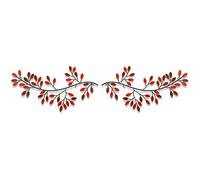 Hotop 2 Pieces Metal Tree Leaf Wall Decor Vine Olive Branch Leaf Wall Art Wrought Iron Scroll Sculptures Above the Bed, Living Room, Outdoor Decoration(Classic Style,Rusty Color)