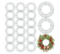 Hotop 20 Pcs 16 Inch Wire Garland Frames Green Spring Summer Metal Round Garland for Front Door Making Rings for DIY Flower Crafts Home Cabinet Wall Wedding Decoration
