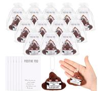 Hotop 20 Set Positive Poop Keychain with Positive Cards Bulk Employee Appreciation Gift Emotional Plush Poo Keychain Thank You Gift for Social Worker Coworkers Best Friend