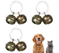 Hotop 3 Set Dog Cat Bells for Collar Falconry Bells Loud Pet Charm Pendant Decoration for Dogs Cats Tracker Harness Training(Black)