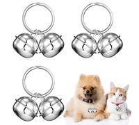 Hotop 3 Set Dog Cat Bells for Collar Falconry Bells Loud Pet Charm Pendant Decoration for Dogs Cats Tracker Harness Training(Silver)