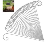 Hotop 30 Pcs Silver Plant Label Hooks, 20cm Garden Label Markers Hanger Rustproof Deformed Plant Sign Stake Metal Garden Sign Hanging Rods for Flower Planter Container Accessories