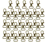 Hotop 35 Pieces Swivel Clasps Lanyard Snap Hooks Keychain Clip Hook Metal Lobster Claw Clasp with D Rings for Keychain Purse Hardware Sewing Craft Project(20 mm,Bronze)