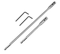 Hotop 4 Pieces 1/4 Extension Drill Bit Set Wood Spade Drill Bit Extension, 6 and 12 Inches with 2 Pieces Key, Use with High-Carbon Steel Wood Spade