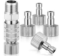 Hotop 5 Pcs Airbrush Quick Release Coupling Disconnect Adapter Kit, 1/8 Inch Female Connectors and Male Adapters Adjustment Control Valve Airbrush Accessories for Air Compressor