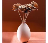 Hotop 5-Set Wooden Rose Bouquet, 5th Anniversary Decorative Flower Bouquet with Twine, Rustic Home Centerpiece for Special Occasions, Gifts for Women, Includes 5 Roses, 2 Tags, Twine, Card