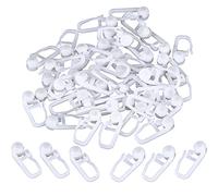 Hotop 50 Pack Plastic Curtain Fastener for Track Type Curtain, White, 1x0.39x0.51in (LxWxH), 27g, 50 Pieces