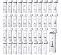 Hotop 50 Packs Slatwall Utility Notch Hook Commercial Slatwall Picture Hook Metal Display Hanger for Wall Accessories Panel Pegboard Slat Grid Shelf Hanging Display, Silver