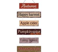 Hotop 6 Pcs Fall Thanksgiving Wall Sign Metal Door Plaque,Classic Color
