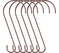 Hotop 6-Piece Heavy Duty Big S Hooks - Stainless Steel Bird Feeder Hooks for Kitchen, Bird House, Plants, Baskets, Lanterns and Bicycles (Bronzed, 12 Inch)