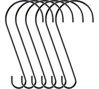 Hotop 6 Pieces Heavy Duty Big S Hooks Bird Feeder Garden Rustproof Stainless Steel Hook for Tree Branch, Kitchen, Bird House, Plants, Baskets, Lanterns and Bicycles(12 Inch,Black)
