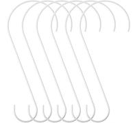 Hotop 6 Pieces Heavy Duty Big S Hooks Bird Feeder Rustproof Garden Stainless Steel Hook for Tree Branch, Kitchen, Bird House, Plants, Baskets, Lanterns and Bicycles(18 Inch,White)