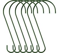 Hotop 6 Pieces Heavy Duty Big S Hooks Bird Feeder Rustproof Garden Stainless Steel Hook for Tree Branch, Kitchen, Bird House, Plants, Baskets, Lanterns and Bicycles(18 Inch,Dark Green)