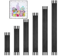 Hotop 6 Set Stretcher Bars for Needlework 6 Sizes Wooden Canvas Stretcher Bars for Needlepoint Embroidery Stitch Frame Set Bundle with Crafts (6 Size,Black)