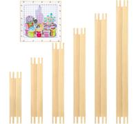 Hotop 6 Sets Stretcher Bars for Needlework 6 Sizes Wooden Canvas Stretcher Bars for Needlepoint Embroidery Stitch Frame Set Bundle with Crafts