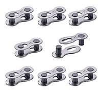 Hotop 8 Pairs Bicycle Missing Link for 6, 7, 8, 9, 10 Speed Chain, Silver, Reusable (6 7 8 Speed)