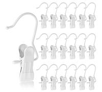 Hotop Boot Hanger Clips for Closet, Laundry Hanging Hooks Heavy Duty Clips Boot Holder Portable Single Hooks Space Saving for Pants Jeans Clothes Hats Tall Towels(White,20 Pieces)