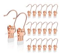 Hotop Boot Hanger Clips for Closet, Laundry Hanging Hooks Heavy Duty Clips Boot Holder Portable Single Hooks Space Saving for Pants Jeans Clothes Hats Tall Towels(Rose Gold,20 Pieces)