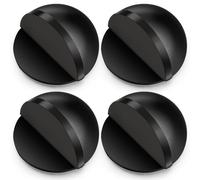 Hotop Self-Adhesive Floor Door Stoppers Oval Stainless Steel Door Stop Mounted Half Moon Wall Protector with Glues for Hard Floor Glass(Black,4 Pcs)