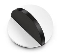 Hotop Self-Adhesive Floor Door Stoppers Oval Stainless Steel Door Stop Mounted Half Moon Wall Protector with Glues for Hard Floor Glass(White,1 Pcs)
