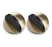 Hotop Self-Adhesive Floor Door Stoppers Oval Stainless Steel Door Stop Mounted Half Moon Wall Protector with Glues for Hard Floor Glass(Bronze Color,2 Pcs)