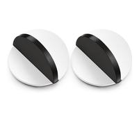 Hotop Self-Adhesive Floor Door Stoppers Oval Stainless Steel Door Stop Mounted Half Moon Wall Protector with Glues for Hard Floor Glass(White,2 Pcs)