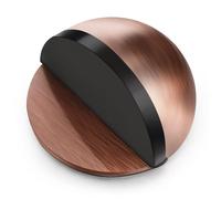 Hotop Self-Adhesive Floor Door Stoppers Oval Stainless Steel Door Stop Mounted Half Moon Wall Protector with Glues for Hard Floor Glass(Red Bronze Color,1 Pcs)