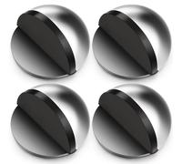Hotop Self-Adhesive Floor Door Stoppers Oval Stainless Steel Door Stop Mounted Half Moon Wall Protector with Glues for Hard Floor Glass(Silver,4 Pcs)